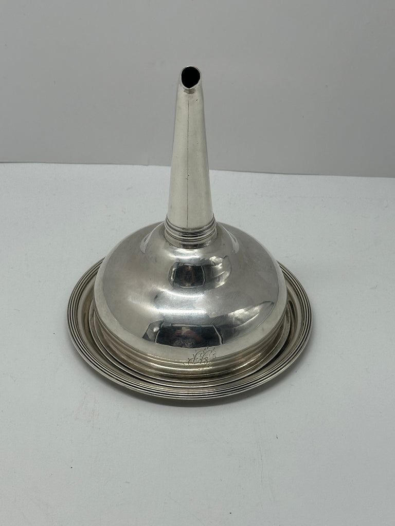 Wine Funnel with Tray. English Sterling Silver. Georgian Period. P and A Bateman