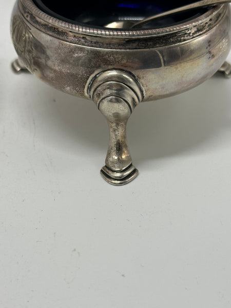 Pair Salt Cellars Georgian Period English Sterling Silver. London 1754.