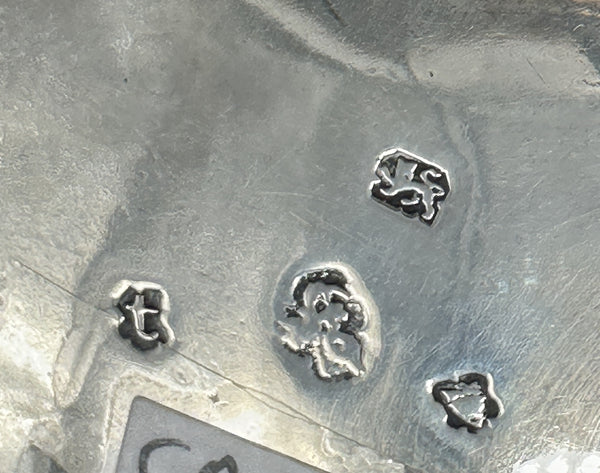 Pair Salt Cellars Georgian Period English Sterling Silver. London 1754.