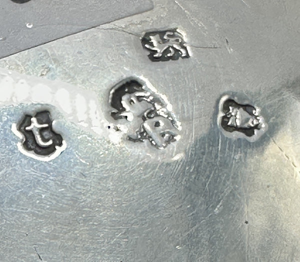 Pair Salt Cellars Georgian Period English Sterling Silver. London 1754.