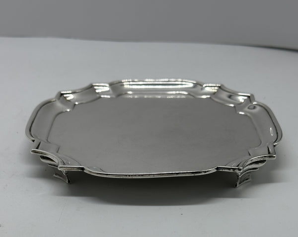 Small Footed Salver Tray. English Sterling. Georgian Period. London 1729. 6 1/4"