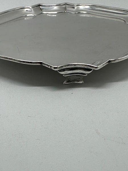 Small Footed Salver Tray. English Sterling. Georgian Period. London 1729. 6 1/4"