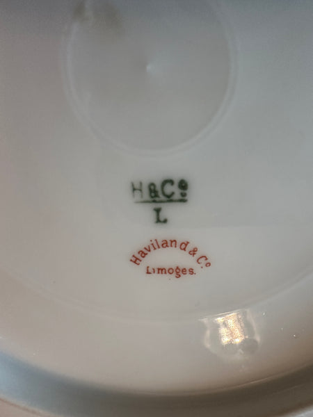 Haviland Limoges Fish Service. Platter, Sauce, 12 Plates. Late 19th Century