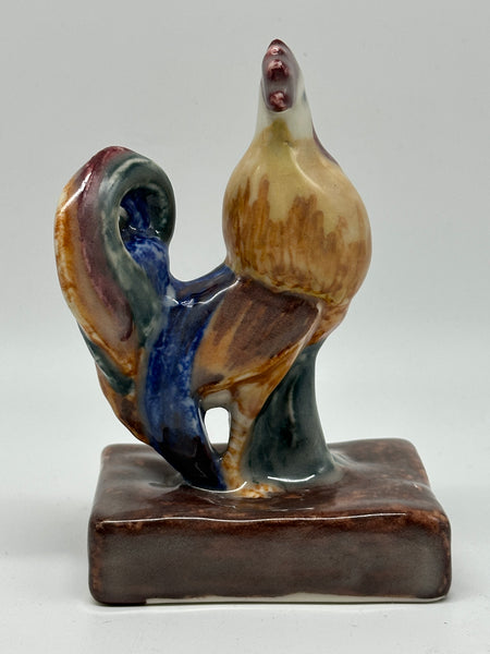 Rookwood Polychrome Rooster. #6030. Circa 1900. 5 1/4" Height