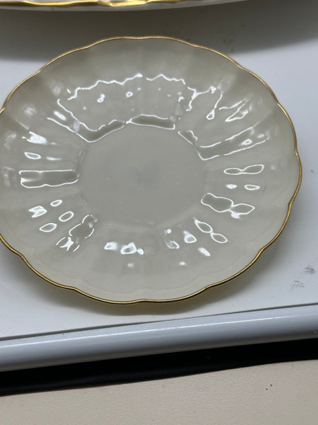 Tea Set. Irish Belleek 1st Black Mark (1863-1891). Tridacna Pattern.
