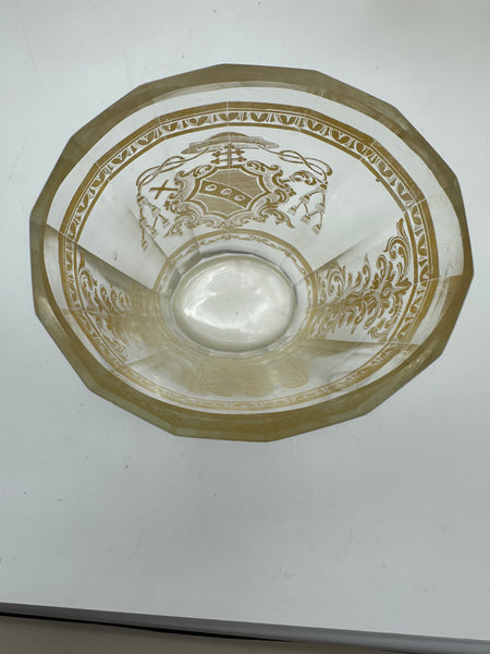 Set of Four Bohemian Gilt Glass Beakers. Coats of Arms and Angel or Saint Figure