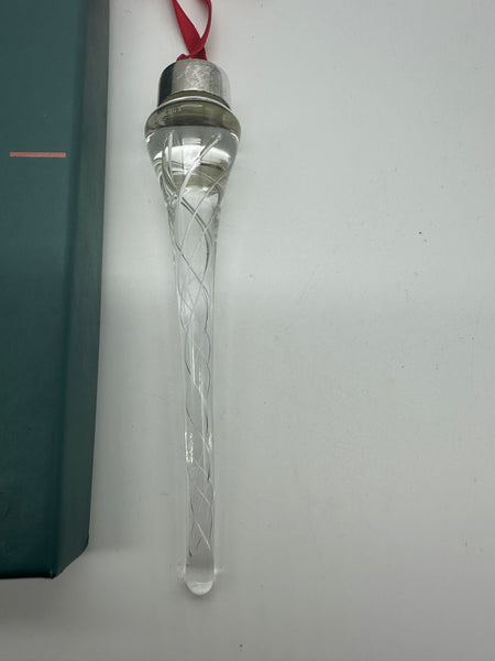 Lenox Crystal Icicle Christmas Ornament. 5 5/8" Length. Original Box. 1989