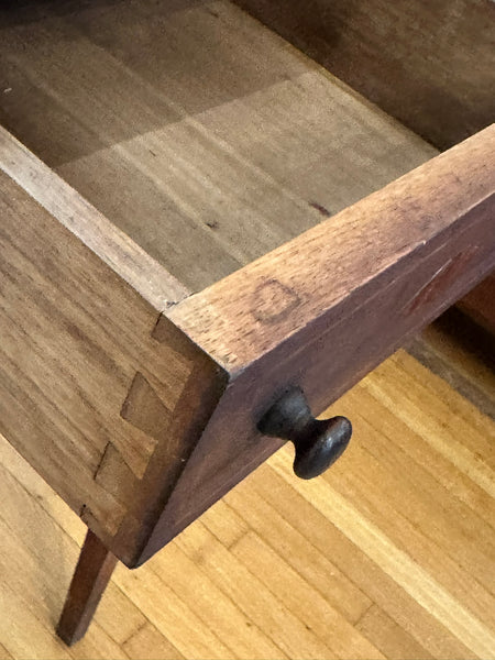 Game Side Table. Inlaid Chessboard. Two Drawers with Wood Pulls. 15" x 15" x 32"