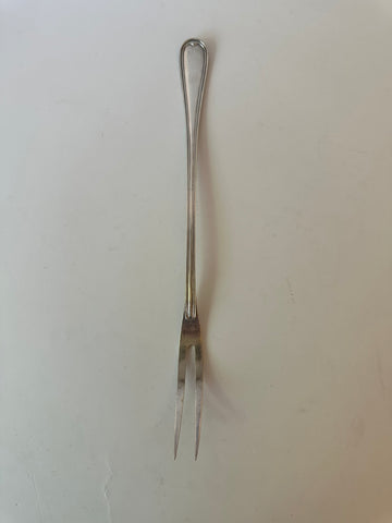 Meat Fork Two Tine. Christofle Silverplate. 8 3/8". No Monogram