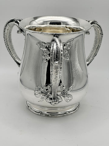 Loving Cup Wine Bucket. Gorham Sterling Silver. Branch Handles and Blossoms. 8"