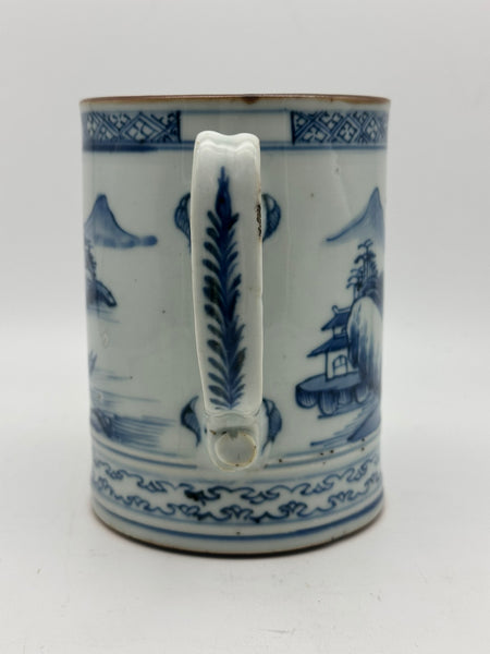 Large Mug. Chinese Blue and White Porcelain. 18th Century. 5 1/2" Height