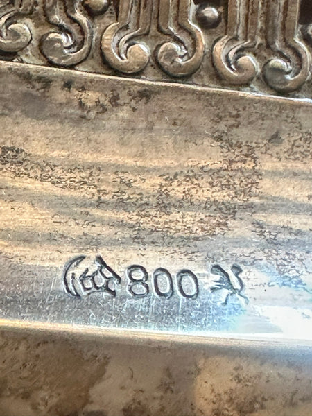 3 pc Table Centerpiece. German 800 Silver and Cut Glass. Early 20th Century