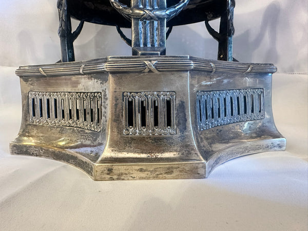 3 pc Table Centerpiece. German 800 Silver and Cut Glass. Early 20th Century