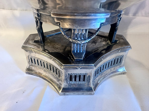 3 pc Table Centerpiece. German 800 Silver and Cut Glass. Early 20th Century