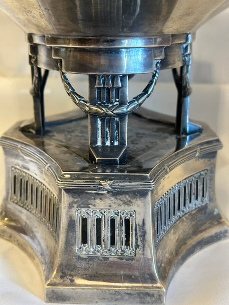 3 pc Table Centerpiece. German 800 Silver and Cut Glass. Early 20th Century