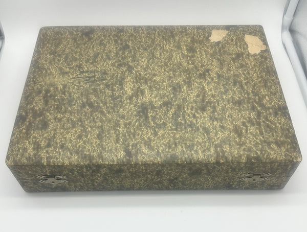 Japanese Smoking Set Jungin Pure Silver and Ebonized Wood. Meiji. Fitted Box.