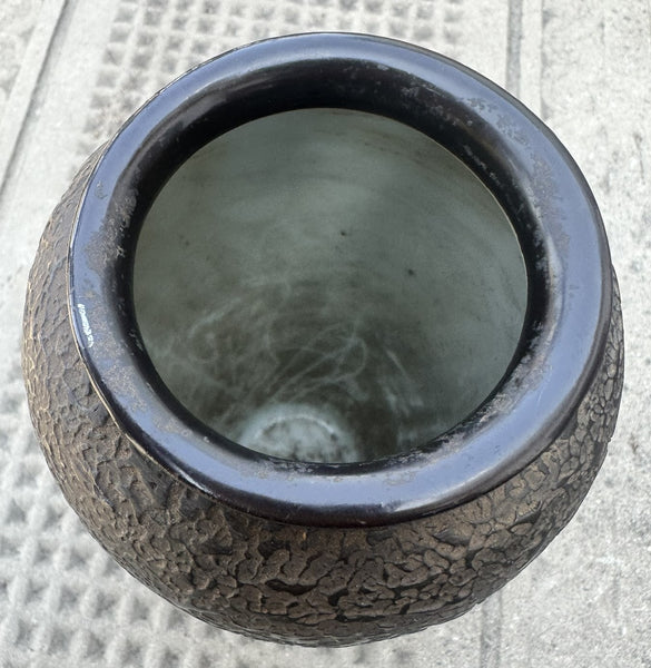 Japanese Tree Bark Cloisonne Totai Shippo Vase. Meiji Period. 7 1/4" Height