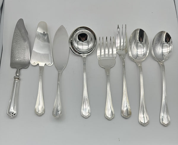 Christofle French Silverplate in the Spatours Pattern. 307 Pieces Total