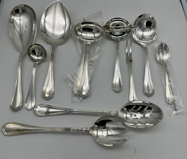 Christofle French Silverplate in the Spatours Pattern. 307 Pieces Total