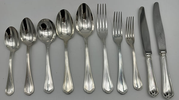 Christofle French Silverplate in the Spatours Pattern. 307 Pieces Total