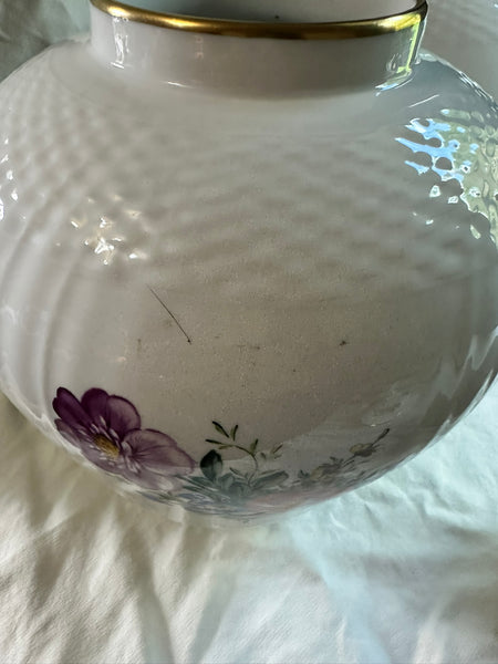 Pair Large Ginger Jars. Royal Copenhagen. Floral Motif. 12" H x 8" D