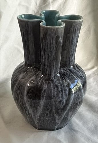Tulip Vase. Rookwood Pottery. Purple Grey Flambe Glaze. 1938 Date Mark. 7"