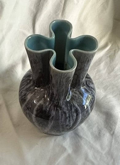 Tulip Vase. Rookwood Pottery. Purple Grey Flambe Glaze. 1938 Date Mark. 7"