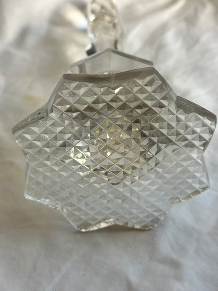 Double Condiment Cruet Set. Cut Glass. Unsigned. 9 3/4" Height