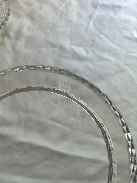 Double Condiment Cruet Set. Cut Glass. Unsigned. 9 3/4" Height