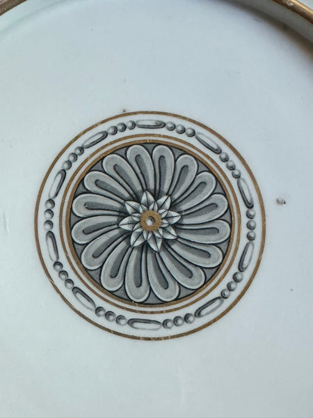 Vienna Porcelain Reticulated Bowl on Stand. White, Blue, Gold. 18th C. 10 1/2" D