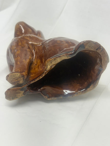 Bennington English Pottery Spaniel Dog Figure. Brown Mottled Glaze. 8" height