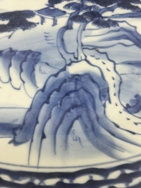 Large Charger. Japanese Blue and White Imari. Circa 1900. 18 3/4" Diameter