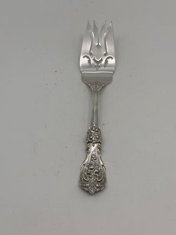 Meat Fork. Reed & Barton Sterling Silver Francis I. 8" 84 grams.