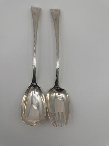 Salad Set. Georgian English Sterling Silver. London 1799. 11 1/2"