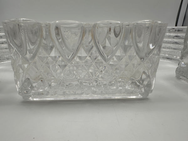 Six Piece Val St Lambert Glass Table Centerpiece. Original Box. 20th Century