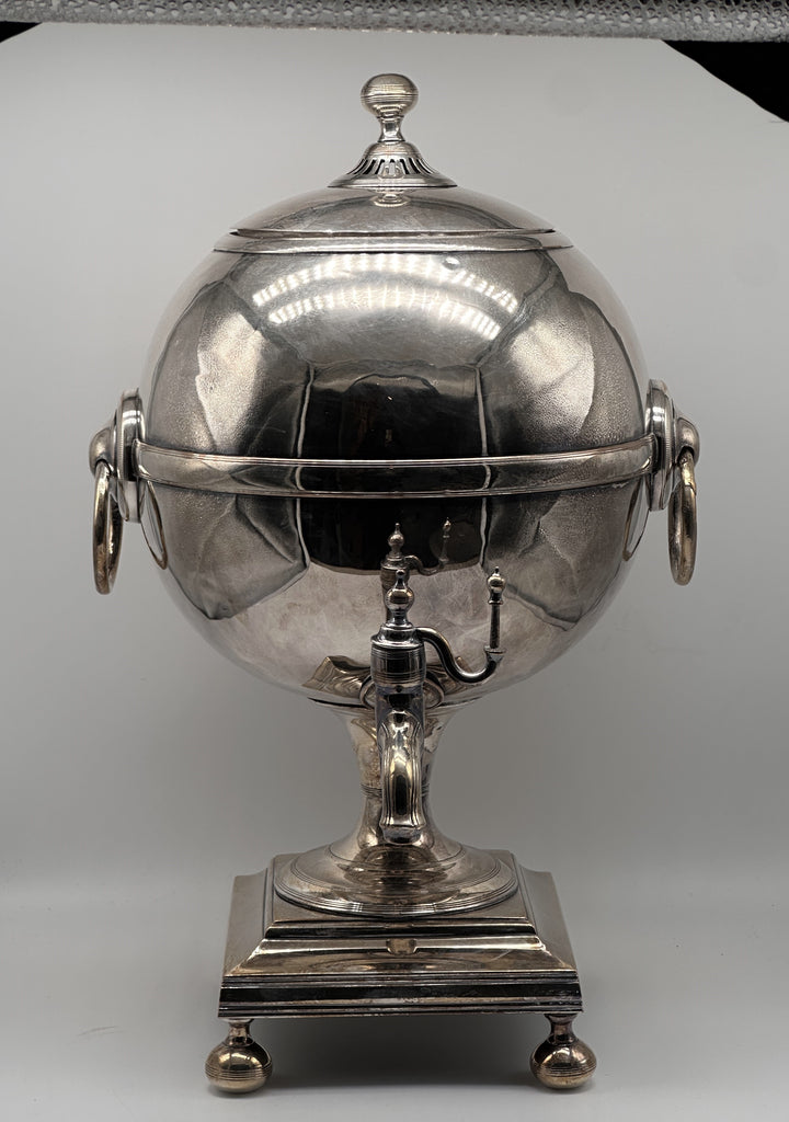 Tea Urn. English Sheffield Silverplate over Copper. 19th Century. 17" Height