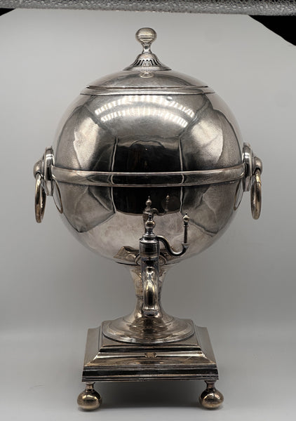 Tea Urn. English Sheffield Silverplate over Copper. 19th Century. 17" Height