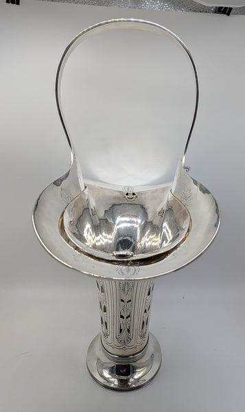 Large Tiffany & Co. Sterling Silver Flower Basket with Liner. 17 1/2" H
