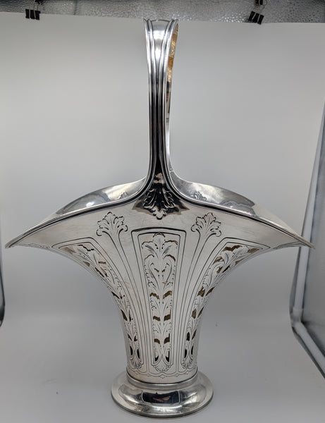 Large Tiffany & Co. Sterling Silver Flower Basket with Liner. 17 1/2" H