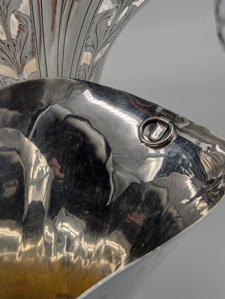 Large Tiffany & Co. Sterling Silver Flower Basket with Liner. 17 1/2" H