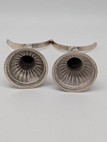 Cylinder Document Box Large Scroll Holder on Stands. India 925 Silver. 17 1/2"