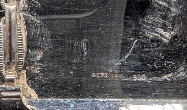 Cigarette Case. Japanese 950 Silver. Geisha, Bridge, Pagoda. Gilding and Niello