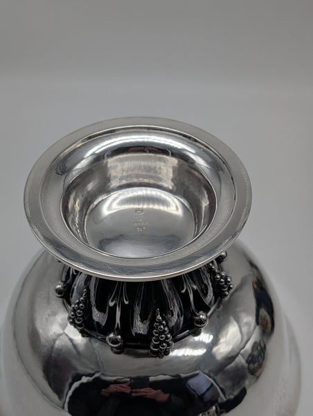 Compote Pedestal Bowl. Georg Jensen Denmark Sterling Silver. #197A. 6" H