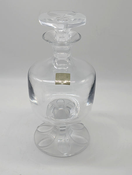 Decanter. Lalique French Glass. Valencay Pattern Clear and Frosted. 10 1/4"