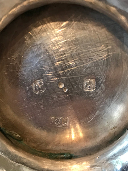 Scottish George III Sterling Silver Coffee Pot. Repousse. Late 18th Century. 12"