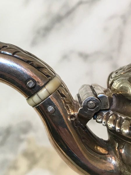 Scottish George III Sterling Silver Coffee Pot. Repousse. Late 18th Century. 12"