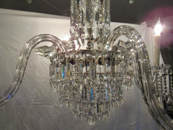 Large European Four-Light Crystal Chandelier, Early 20th Century
