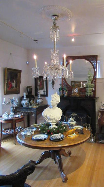 Large European Four-Light Crystal Chandelier, Early 20th Century