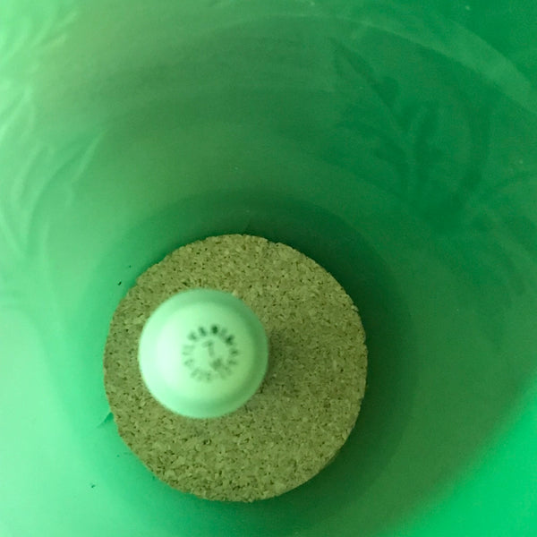 Steuben Acid Etched Green Glass Vase Mounted as Lamp. 14" H