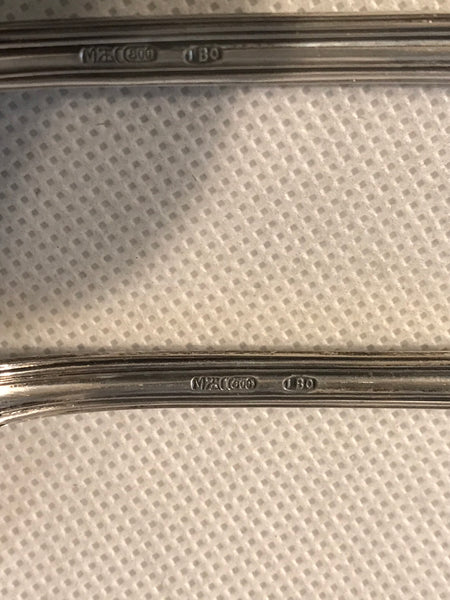 Three-Piece Child's Set. Italian 800 Silver. Clementi Lucrezia Pattern.